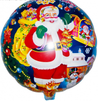 Шар (21"/53см) Круг,  Дедушка мороз с подарками, 1 шт.