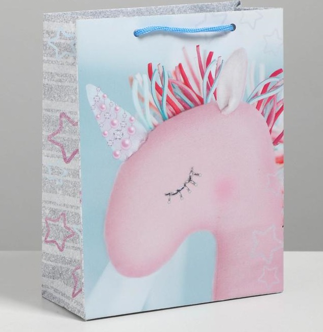Пакет подарочный (18*23*8см), Зефирный единорожка, 1 шт.