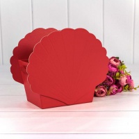 Коробка подарочная (19*12*16 см), Ракушка, Красный, 1 шт.