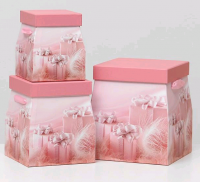Коробка трапеция (11х11х15см), Подарки розовые, 1 шт.