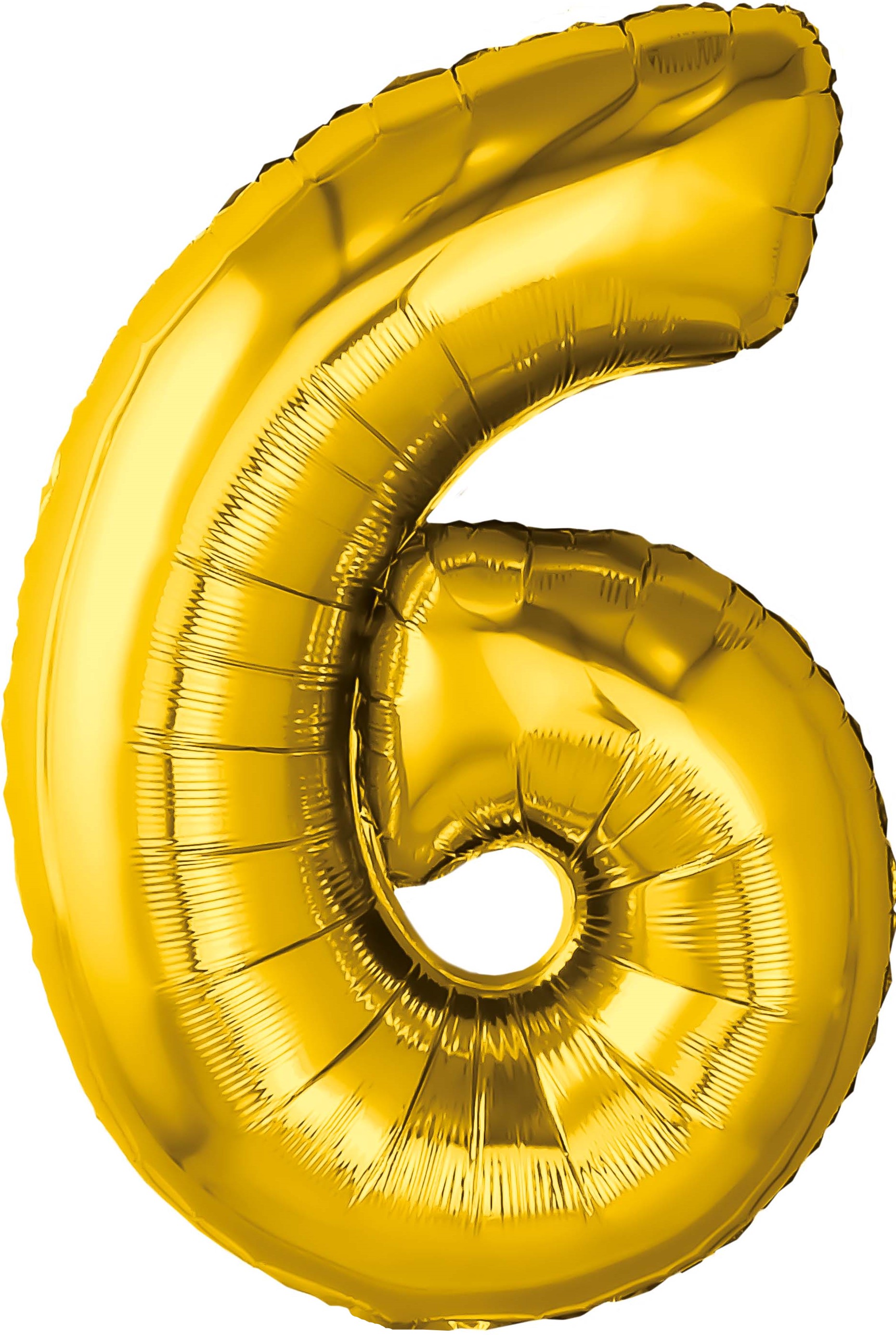 Шар (32''/81см) Цифра, 6, Золото, 1 шт. в упак.