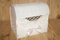 Семейный банк "Ажурный" со стразами (23,5*17*20) МДФ 3мм, окрашен., оформл., Белый-белый, 1 шт.