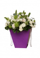 Коробка для цветов (16х28х28см), фиолетовая, 1 шт.