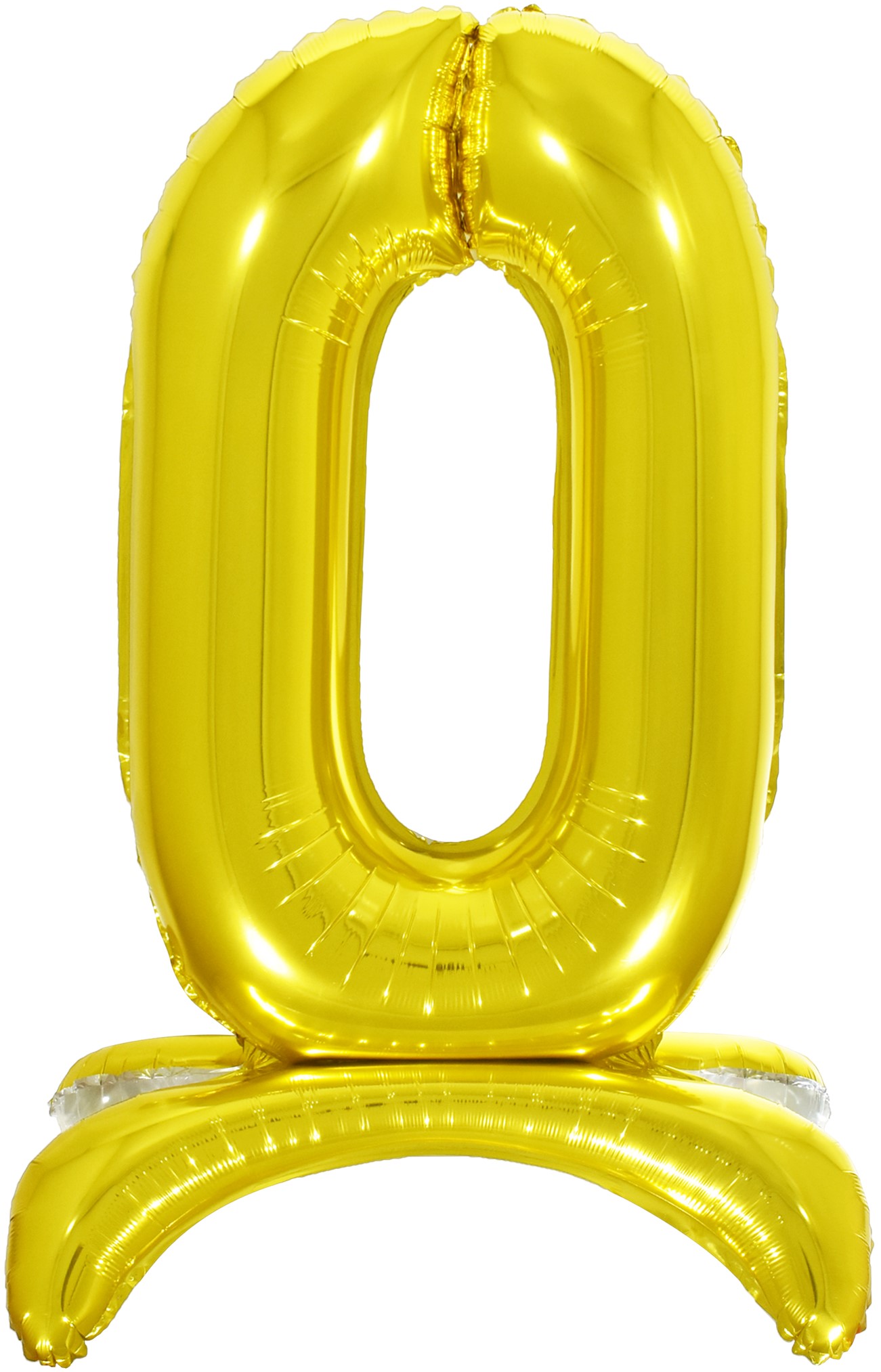 Шар (32''/81 см) Цифра, 0 на подставке, Золото, 1 шт. 