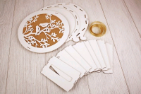 Семейный банк БЕЗ СБОРКИ (21,7*13*21,7 см), "Птицы", МДФ 3мм, окрашен., оформл., Белый-золото, 1 шт.