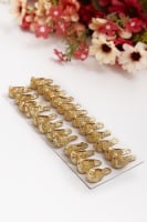 Птички декоративные с блестками (3,5*1,5 см), золото, 1 шт.