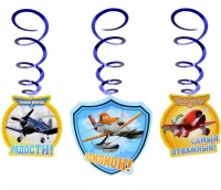 Набор подвесок со спиралями "С Днем Рождения" Самолеты, 3 шт., (17х83,2см), 1 шт.