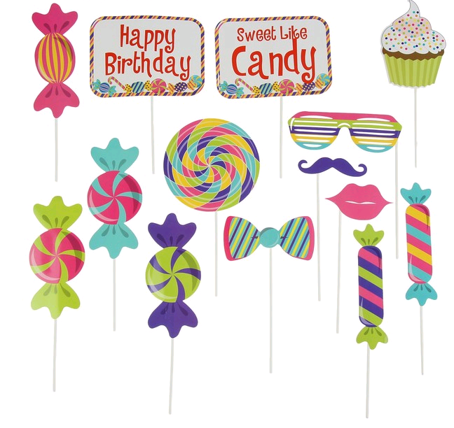 Карнавальный набор для фотосессии "Сладости", 14 предметов.