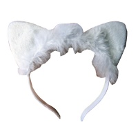 Ободок "Ушки кошки", Белый, 1 шт.