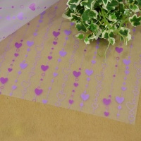 Пленка матовая (60см*10м) Цепь из сердец, фиолетовые, 1 шт.