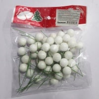 Ягодки искусственные (1см), Белые, 48 шт.