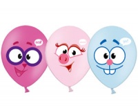 Шар (14"/35см) Смешарики Улыбки 4цв, пастель, ассорти, 2ст., 25шт.