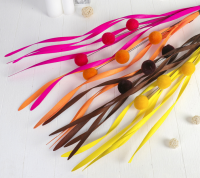 Декор тинги (160см), Пушистые шарики и листья, микс, 1 шт.