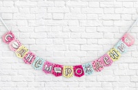 Гирлянда-мини на ленте (135см), С Днем рождения! (лоллипоп), 1 шт.