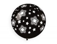 Шар (40"/100см) Звезды космические на черном, 1 шт.