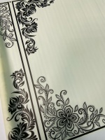 Пленка матовая (600мм), Ажур, Крем/черная, 200 гр, 1 шт.