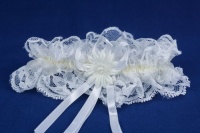 Подвязка на ногу (8х65см) шампань-белый, 1 шт.