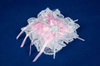 Подушечка под кольца с серебром, квадрат (18х23см) Розовый, 1 шт.