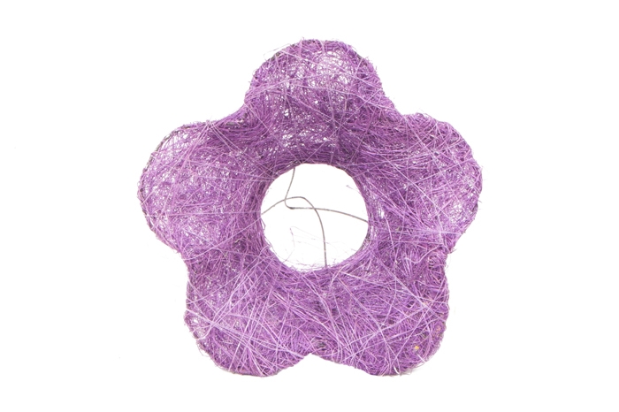 Каркас для букета (15см), Цветок, Фиолетовый, сизаль, 1 шт.