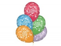 Шар (14"/35см) С ДР Конструктор, шелк, ассорти, 5 шт.