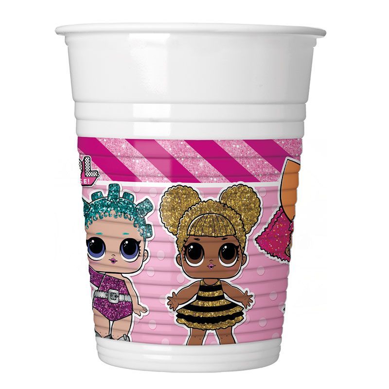 Стаканы пластиковые (200мл), Куклы ЛОЛ, 8 шт. 