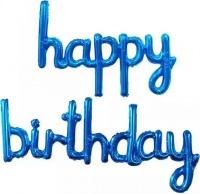 Набор шаров-букв (17''/43 см) Надпись "Happy Birthday", Синий, в упаковке 1 шт.