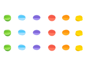 Гирлянда н/нитке (220см), Круги 3D мульти, 1 шт.