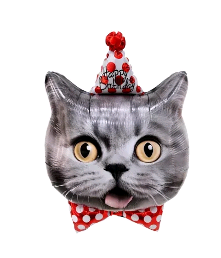 Шар (29''/74см) Фигура, Котенок в колпачке, 1 шт.