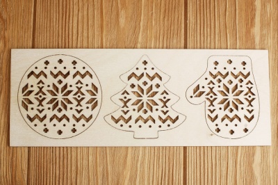 Заготовка для творчества. Набор ёлочных украшений (24*9см), "Норвержский", Фанера 3мм, неокраш, 1 шт