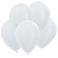 Шар (18"/45см) Белый (406), Перламутр, 25 шт.