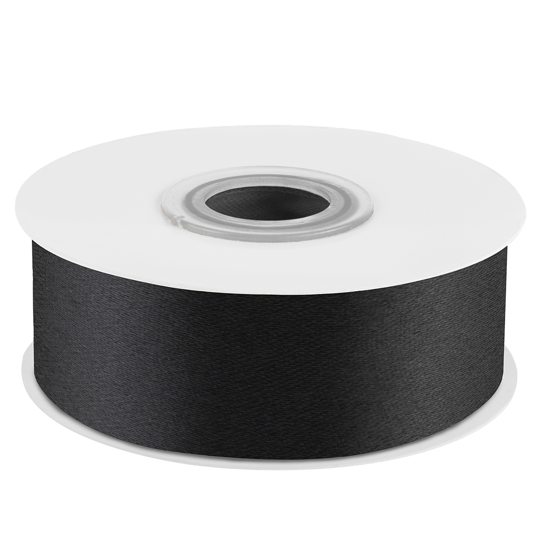 Лента атласная (2,5см*22,85м) Черный, 1 шт.