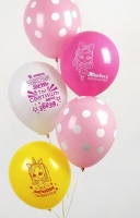 Шар (12"/30см) Хвалебные, для девушки, 1 ст., ассорти, пастель, 5 шт.
