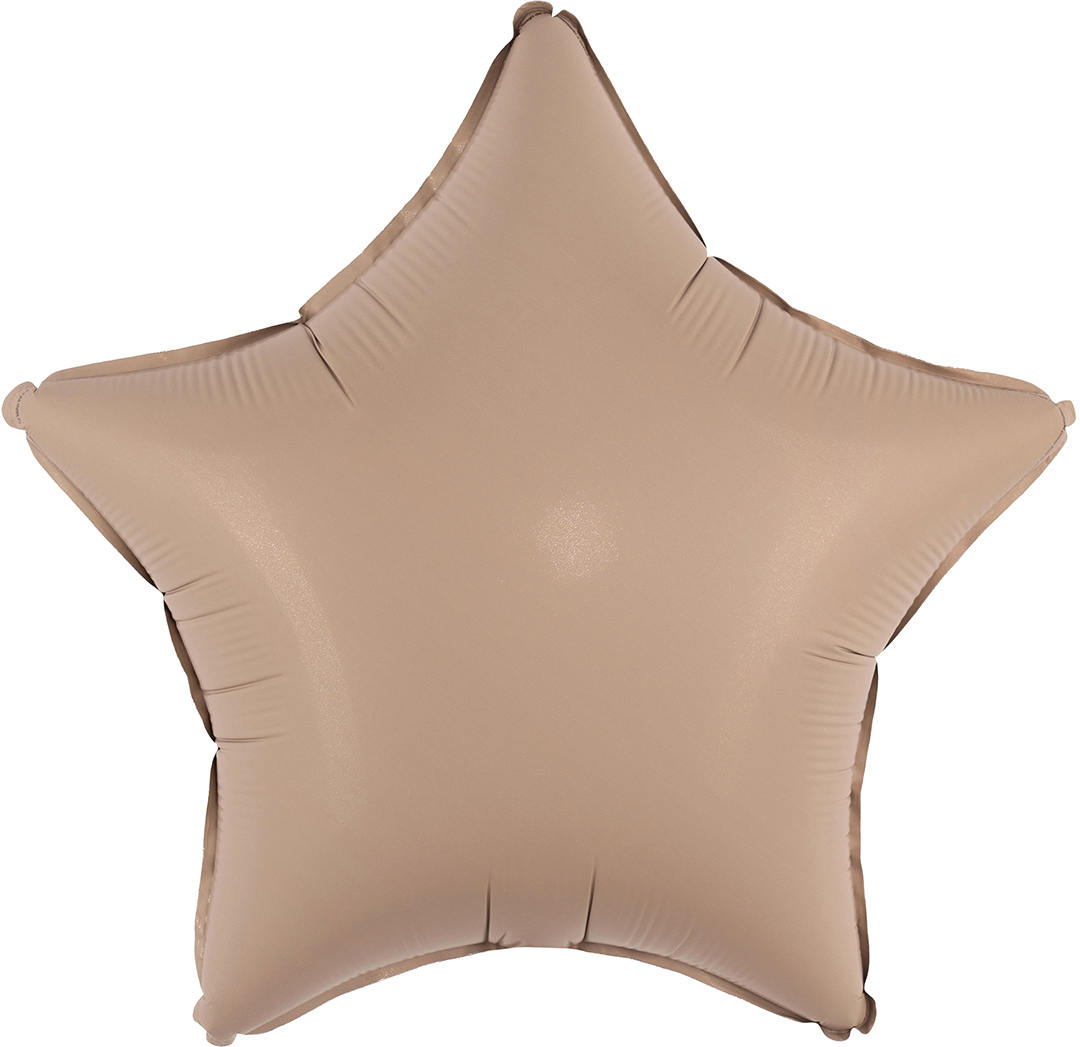 Шар (18''/46см) Звезда, Ретро Какао, Сатин, 1 шт.