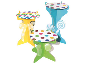 Стойка для кекса (мини), Горошек-Шеврон, 3 шт.