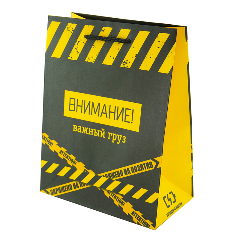 Бумажный пакет (17,8*9,8*22,9 см) Важный груз, 1 шт.
