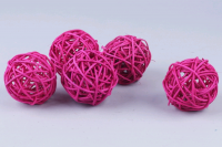 Шар из ротанга (6см), фуксия, 1 шт.