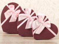 Коробка-сердце (22*21*9см), Бордовый, 1 шт.