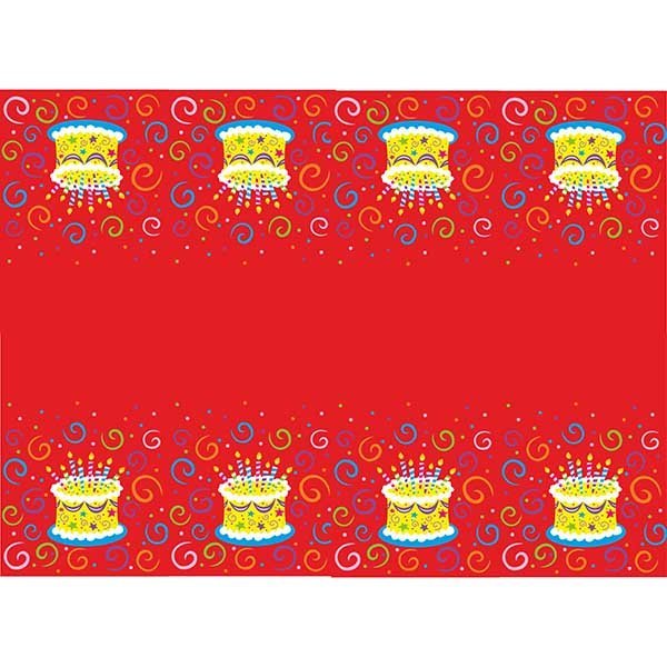 Скатерть полиэтиленовая (140см*180см), Торт яркий, 1 шт. 