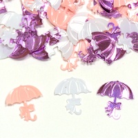 6035044 Конфетти пластиковое, Зонтики розовые, ассорти, 14 гр.