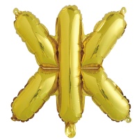 Шар с клапаном (16''/41см) Буква, Ж, Золото, 1 шт.