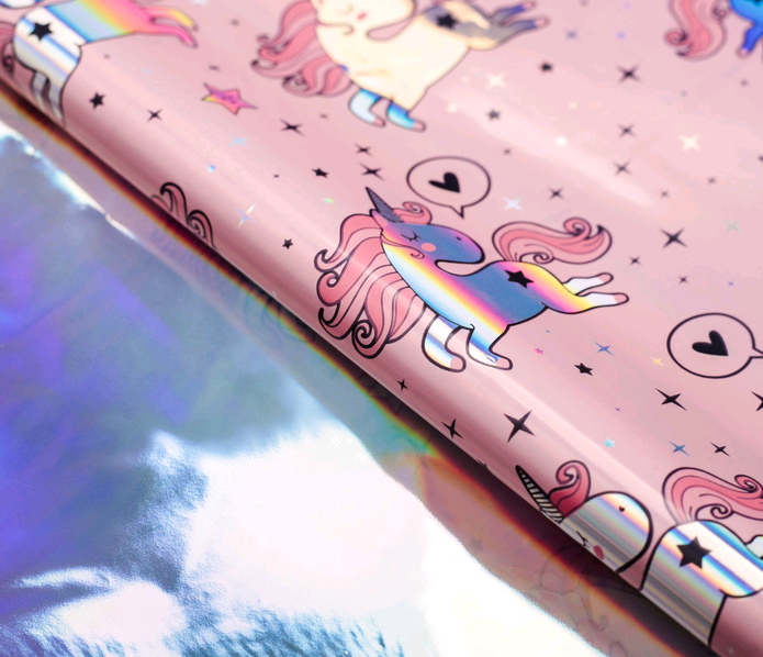 Плёнка упаковочная с голографией (100*70см) Good mood, 1 шт.