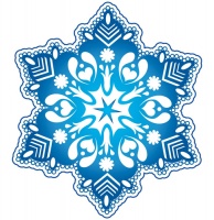 Наклейка "Снежинка", 10 шт.