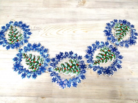 Растяжка снежинка (76*14см), "Ёлочка", 5 элементов, 1 шт.