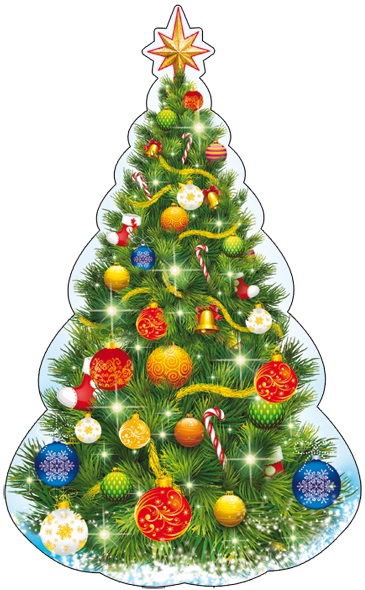 Плакат (25,3*23см), Нарядная елочка, 1 шт.