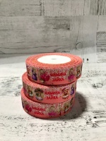 Лента репсовая (25мм*22,85м), Мамина зайка, 1 шт.