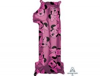 Шар (26"/66см) Цифра, "1", Минни Маус, 1 шт. 