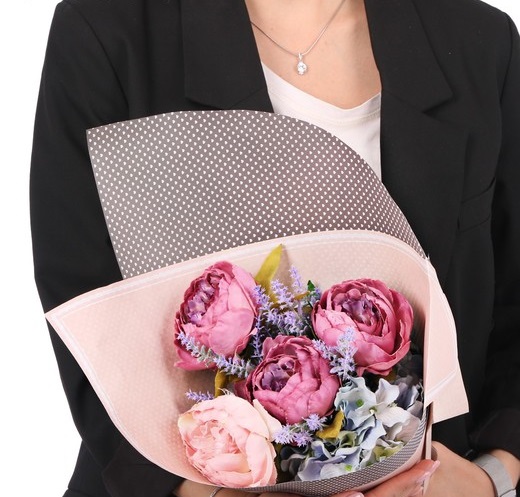 Бумага крафт (50*70см), Нежный горох, двусторонняя, 1 шт.