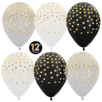 Шар (12''/30см) Звездочки, Ассорти, пастель, 5 ст, 50 шт.