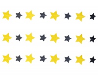 Гирлянда н/нитке (220см), Звёзды, черный/золото, 1 шт.