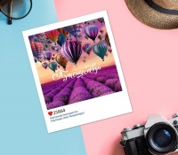 Открытка-инстаграм "Путешествуй", 9*11 см, 1 шт.